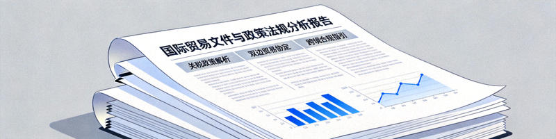 国际贸易文件、海关印章与全球贸易路线图，象征贸易政策与合规
