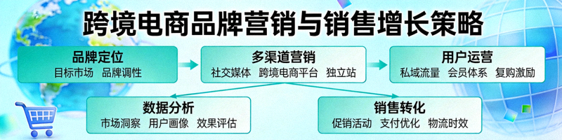 跨境电商品牌营销与销售增长策略概念图