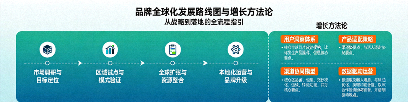 品牌全球化发展路线图与增长方法论示意图